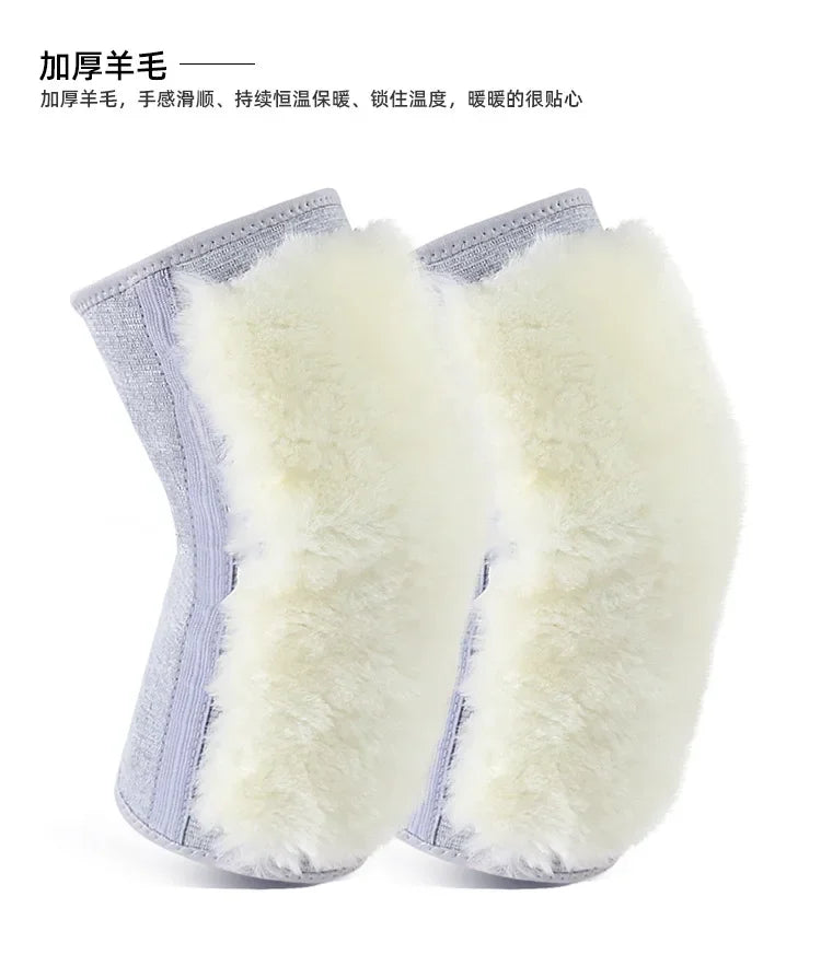 Winter wool knee pads warm old cold legs autumn and winter thickened fur one cashmere cold wind men and women cycling