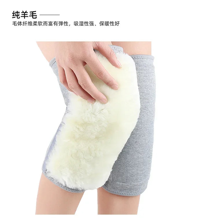 Winter wool knee pads warm old cold legs autumn and winter thickened fur one cashmere cold wind men and women cycling