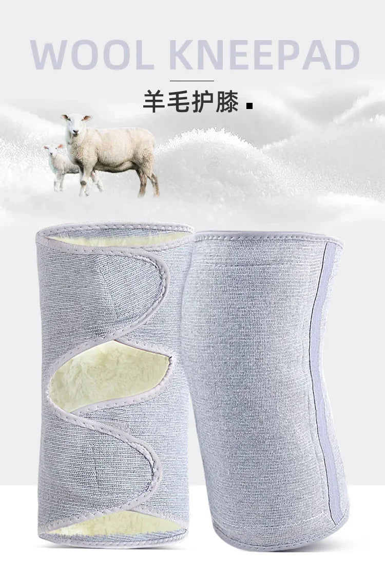 Winter wool knee pads warm old cold legs autumn and winter thickened fur one cashmere cold wind men and women cycling