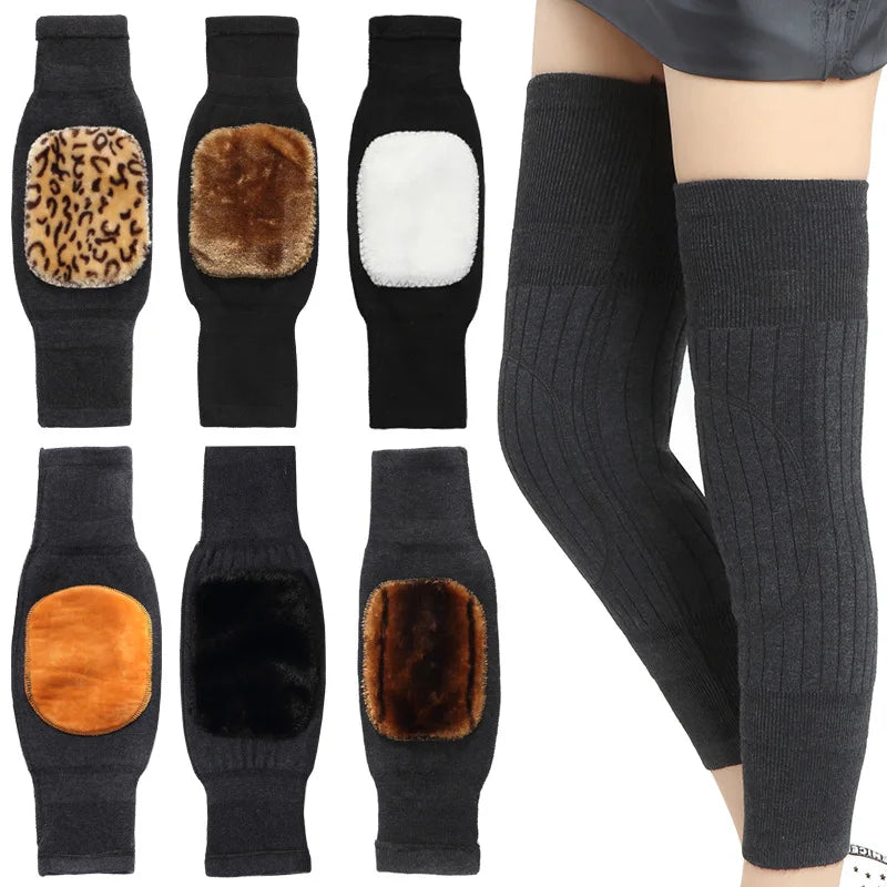 Cashmere Winter Knee Brace Thermal Leg Knee Warmer Sleeve for Women Men Wool KneePad Support for Joint Pain Tendonitis Arthritis