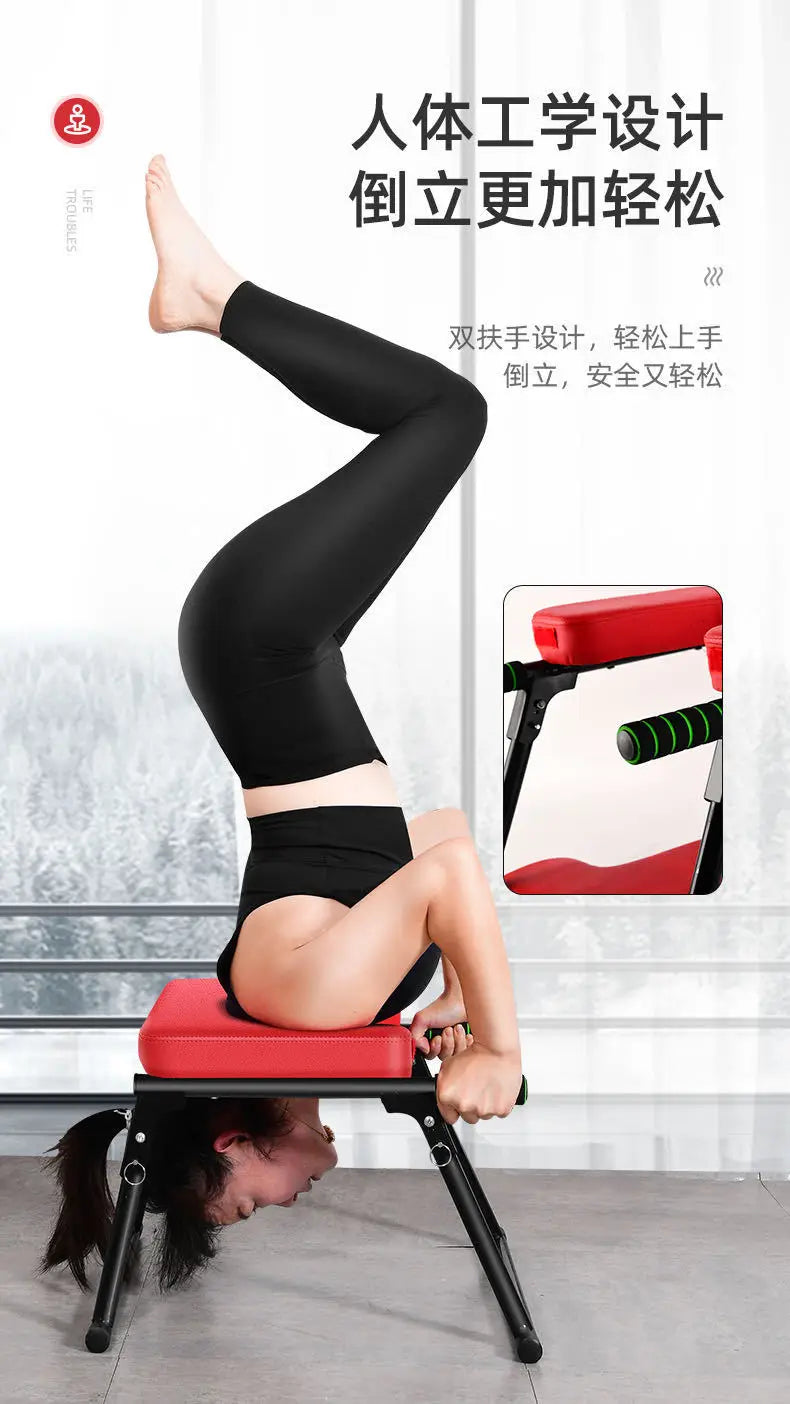 Inverted Device Home Inverted Bench Handstand Chair Yoga Aid Fitness Equipment Stretcher Muscle Training Stand Upside Down Shape