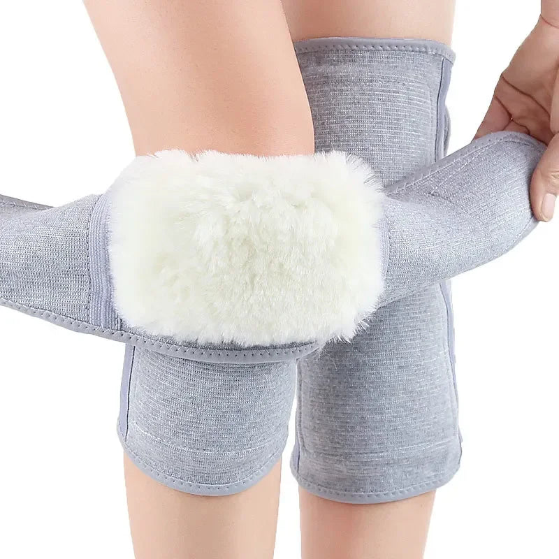 Winter wool knee pads warm old cold legs autumn and winter thickened fur one cashmere cold wind men and women cycling