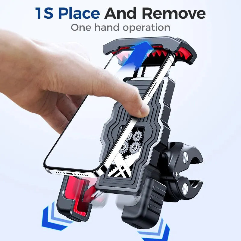 Joyroom Motorcycle Phone Holder Mount Quick Install 1s Automatically Lock & Release,Widely for Phone 4.7"-7'' Bike Phone Holder